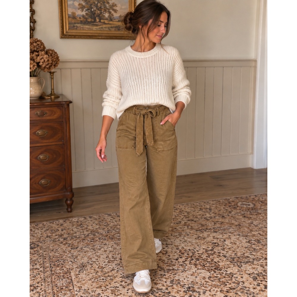 GAP High Rise Wide-Leg Utility Pants – Size 4